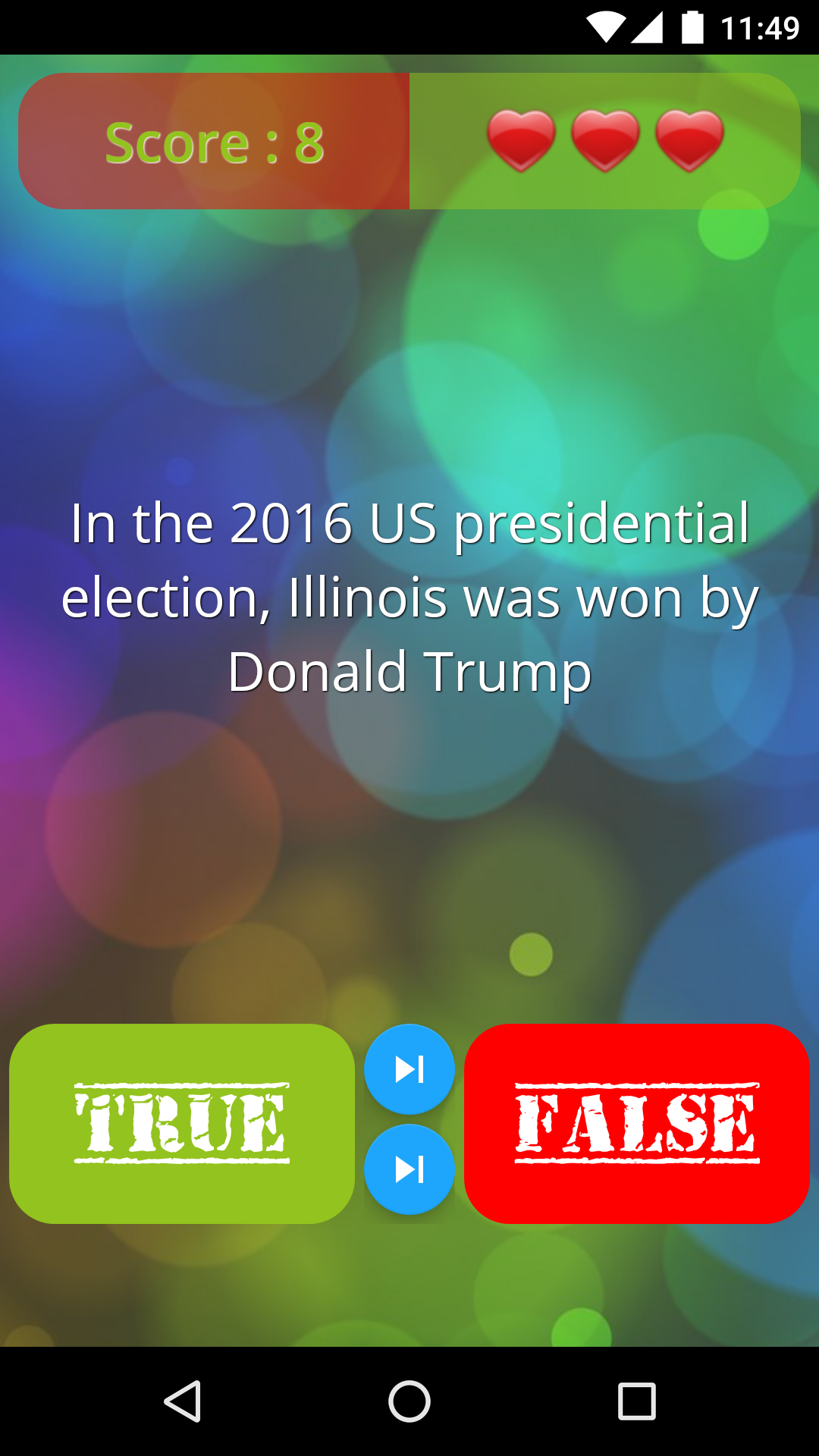 Android application True or False? Trivia Quiz! screenshort