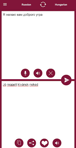 Hungarian - Russian Translator Screen 2