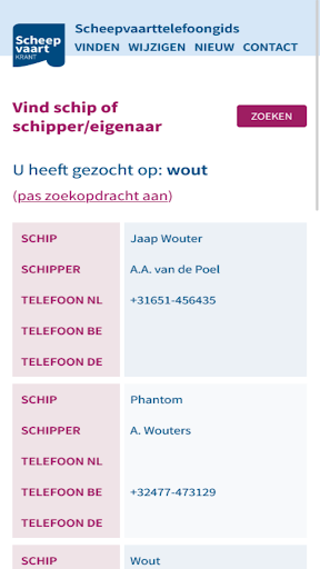 Scheepvaarttelefoongids Screen 2