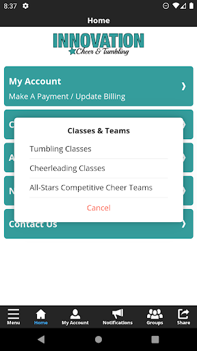 Innovation Cheer & Tumbling Screen 2