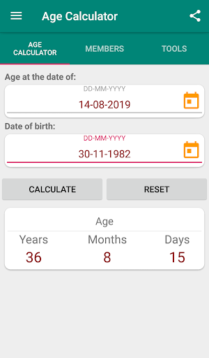Android application Age Calculator screenshort