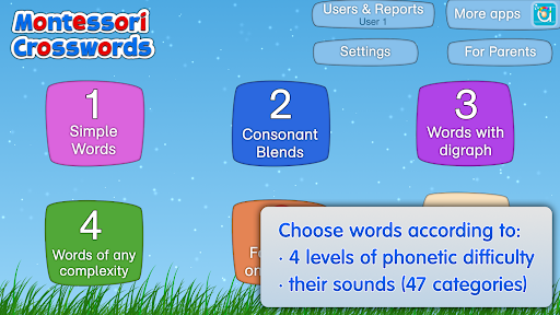 Screenshot of Montessori Words & Phonics