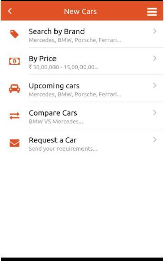 Android application I m luxe cars screenshort