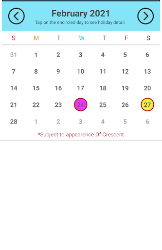 Android application Jammu_Kashmir_Calendar_2021 screenshort