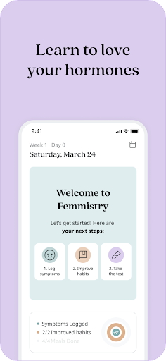 Android application Femmistry: Hormonal Health App screenshort