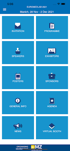 Android application EuroMedLab 2021 screenshort