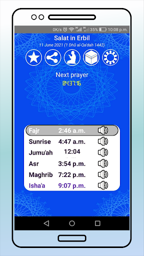 Android application Azan Salat Prayer Timing Athan screenshort