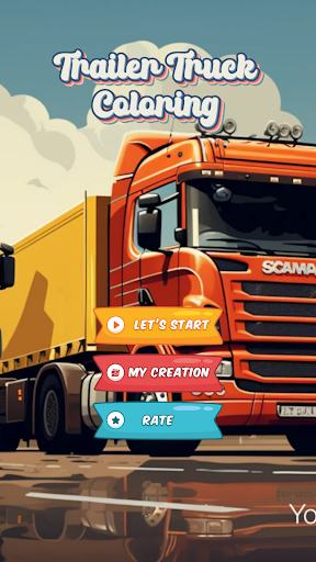 Truck Trailer Coloring Screen 2