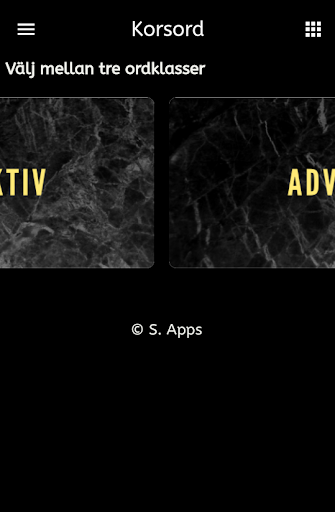 Android application Korsord screenshort