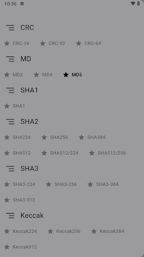 Android application hashmaster screenshort