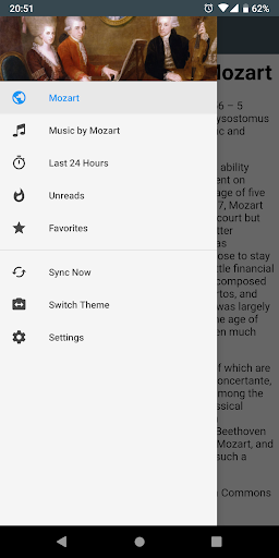 Android application Wolfgang Amadeus Mozart Music screenshort