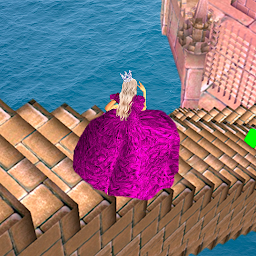 Gambar ikon Cinderella 3D. Road to Castle.