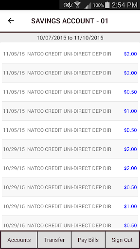 Natco CU Mobile Banking Screen 3