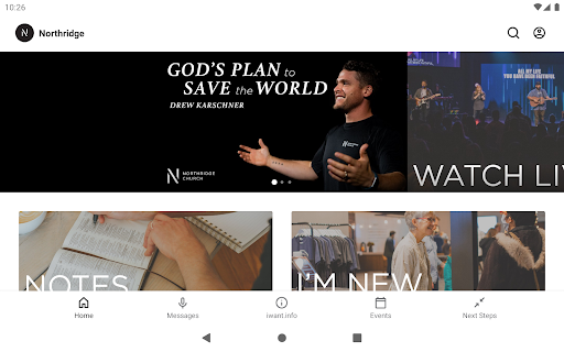 Screenshot of Northridge Church App