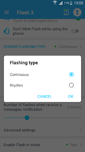 Notificación de flash en llamadas y todos los mensajes