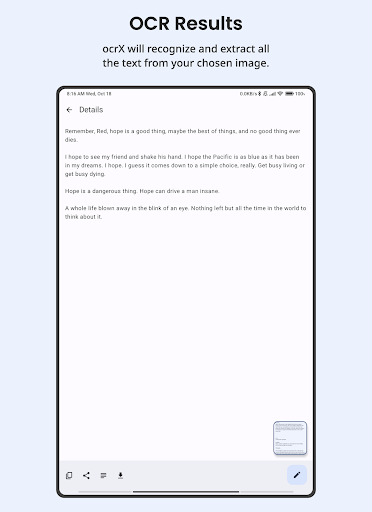 Screenshot of OCR - Image to Text - Extract