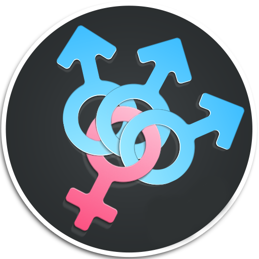 Triple chat, online dating icon