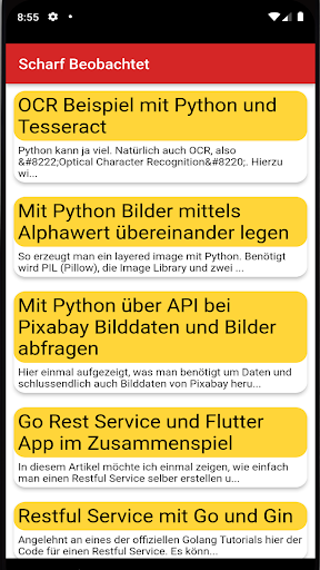 Android application Scharf Beobachtet screenshort