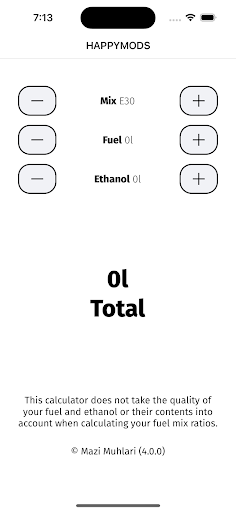 Android application Happymods Ethanol Calculator screenshort