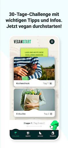 Android application Veganstart – Vegane Ernährung screenshort