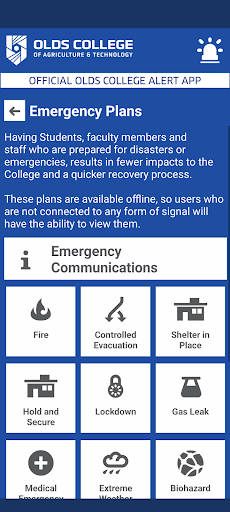 Olds College Alert Screen 3