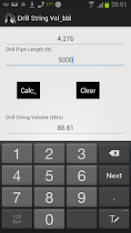 Drill String Volume Calc bbls