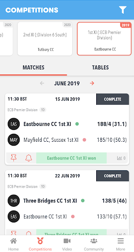 Play-Cricket Live Screen 2