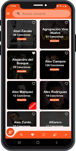 Android application Cancionero Cristiano L.A.M screenshort