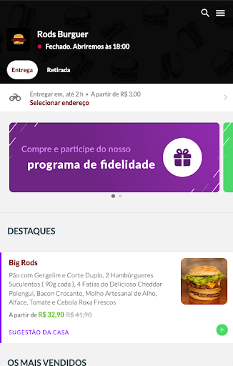 Android application Rods Burguer Duartina screenshort