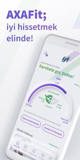 Android application AXAFit screenshort