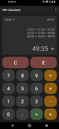 Hours Minutes Time Calculator Screen 2