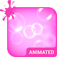 Pink Bubbles Animated Keyboard + Live Wallpaper