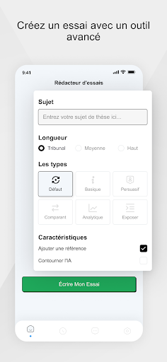 Aperçu de l'application