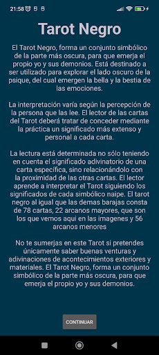 Android application Tarot Negro screenshort