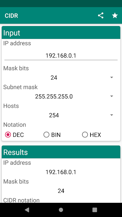 IP Subnet Calculator - 1.0 - (Android)