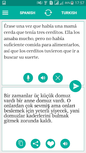 Android application Turkish Spanish Translator screenshort