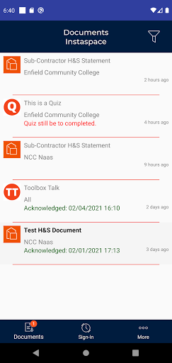 Android application InstaSafe screenshort