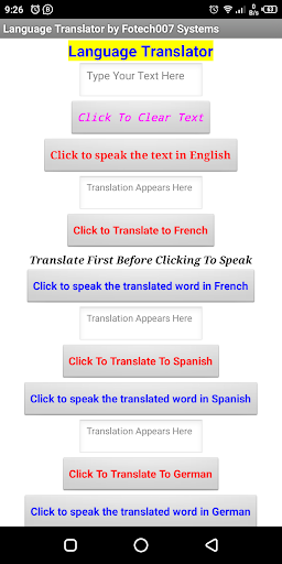 Android application Tanslator: Learn, Pronounce screenshort