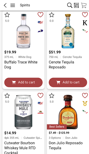 Android application Save wine & liquor screenshort