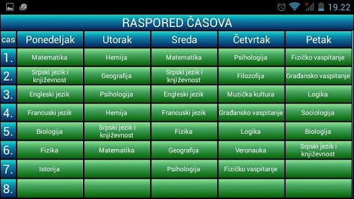 Raspored Časova