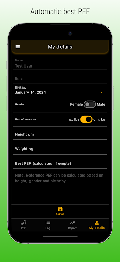 Peflog - asthma tracker screenshot 5