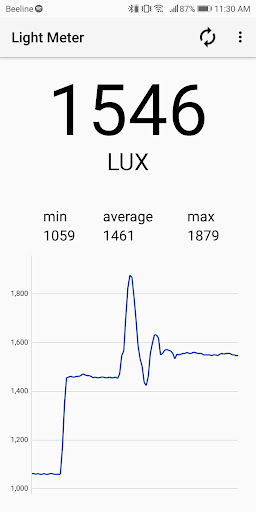Lux Light Meter Pro Screen 3