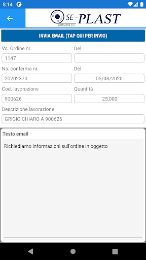 Android application Se-Plast.Prod screenshort