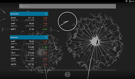 My Stocks Portfolio & Market Screenshot