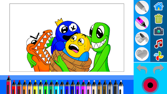 Rainbow Friends Coloring Book