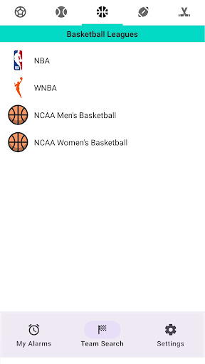 Sports Alarm Screen 2