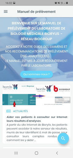 Android application LBM BIORYLIS - Catalogue des e screenshort
