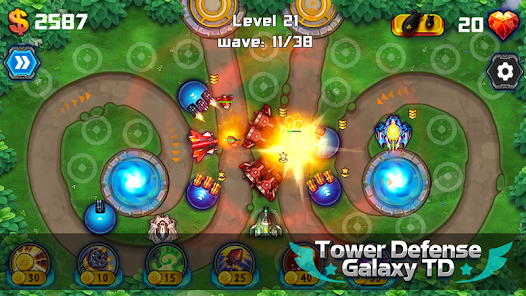 Tower Defense: Galaxy TD 1.4.2 APK + Mod (Unlimited money / Weak enemy / Invincible) for Android