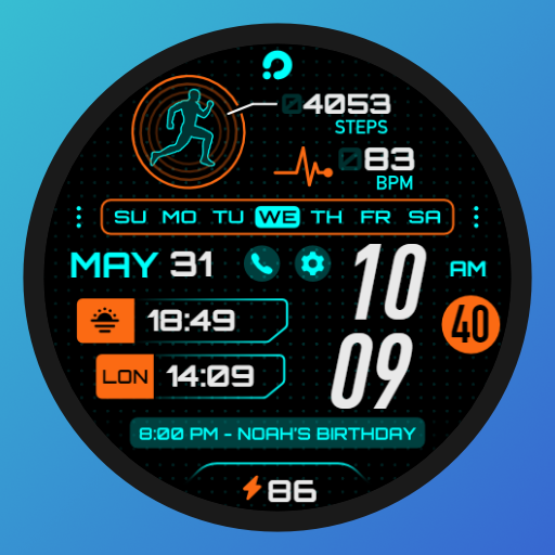 PRADO 34 Digital Watch Face logo
