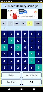 Number Memory Game